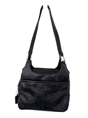 Black Bentley Shoulder Bag With Gold Hardware & Zipper Closure